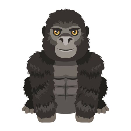 Cartoon gorilla on white backgroundのイラスト素材
