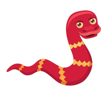 Little snake cartoon on white backgroundのイラスト素材