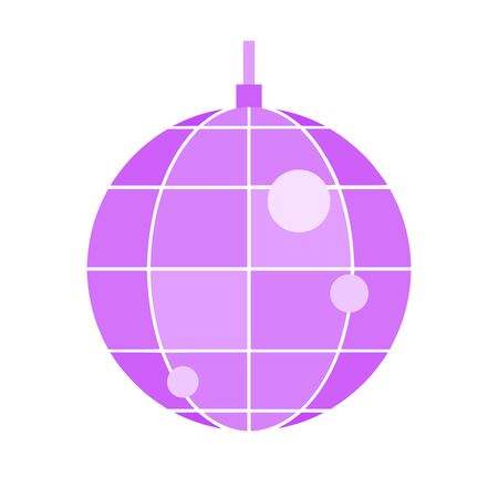 Disco ball on white background, flat style vector illustration.のイラスト素材