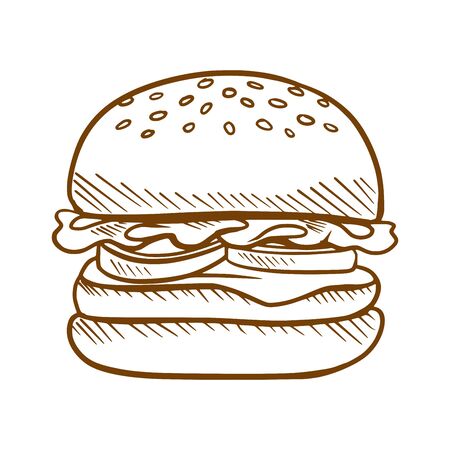 Tasty burger illustration.のイラスト素材