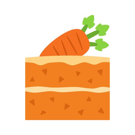 Carrot cake on white backgroundのイラスト素材