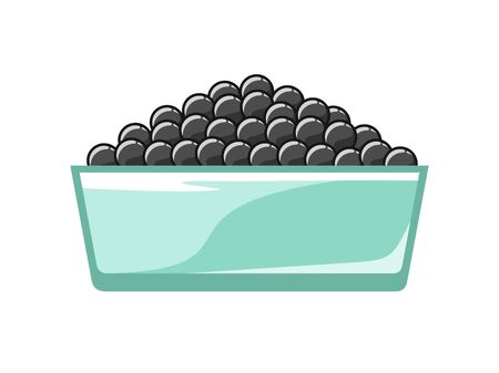 Black caviar in a bowlのイラスト素材