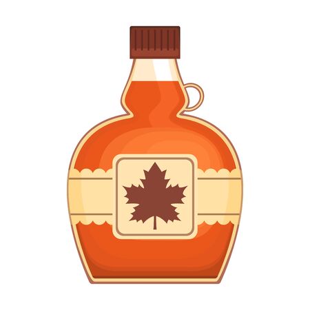 Tasty maple syrup on white background, vector illustration.のイラスト素材