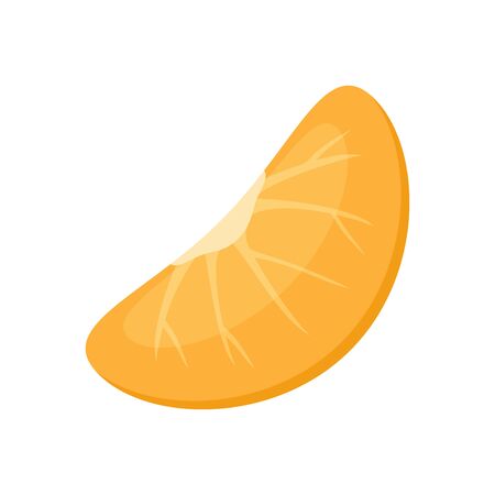 Tangerine slice isolated on white background, vector illustration.のイラスト素材