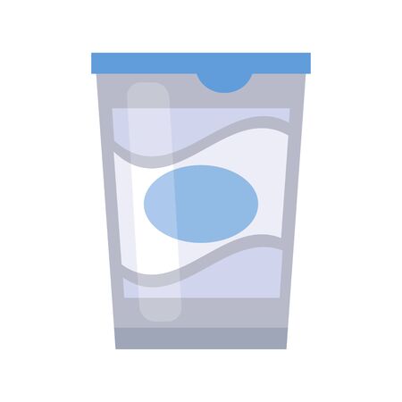 Yogurt cup, flat style vector illustration.のイラスト素材