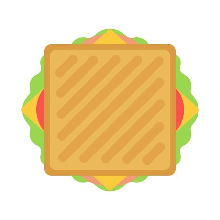 Grilled sandwich, flat style vector illustration.のイラスト素材