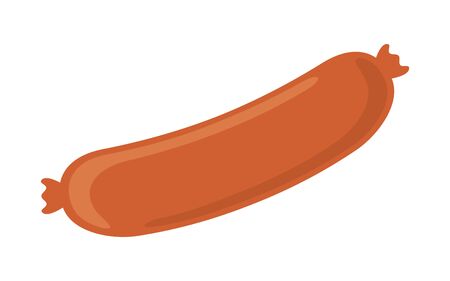 Tasty sausage isolated on white background, vector illustration.のイラスト素材