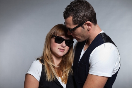 Young couple man and woman in love  Sunglasses の写真素材