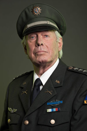 US military general in uniform. Studio portrait.