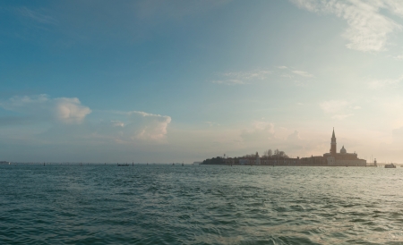 Panorama of the big canal in Venice. Italy. Europe.の写真素材