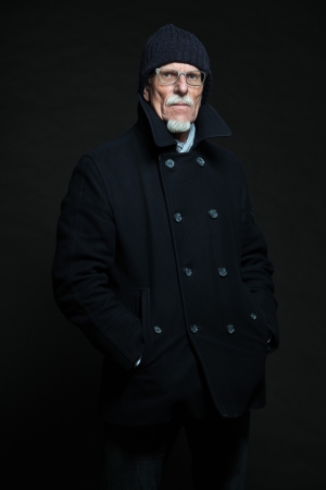 Good looking senior man winter fashion. Studio shot.の写真素材