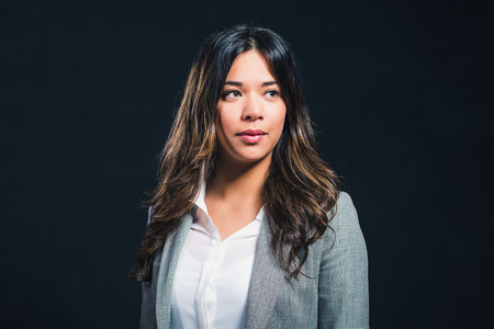 Beauty studio portrait of mixed race girlの写真素材