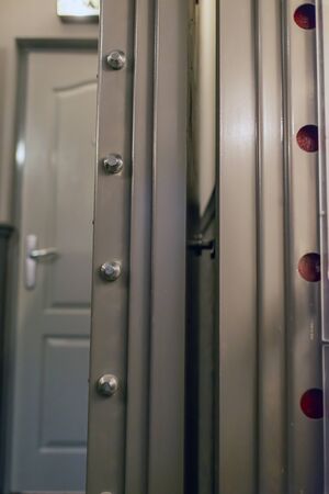 Locking mechanism of solid vault door in a bank.の写真素材