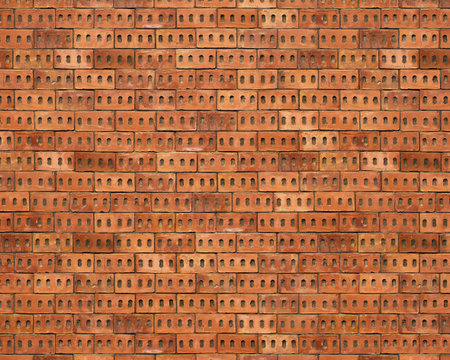 Pattern and structure of brick wall. Detail shot.