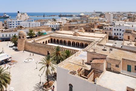 Top view onto Medina of Sousse, Tunisiaの写真素材