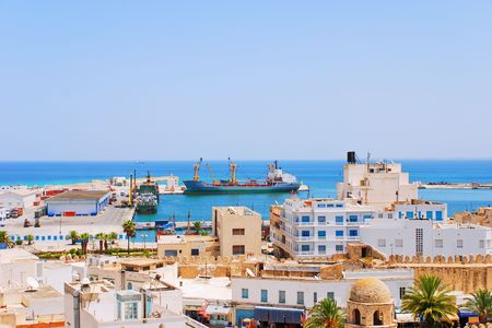 Seaport of Sousse, Tunisiaの写真素材