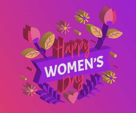 8 march, Abstract elegant Happy Women's Dayのイラスト素材