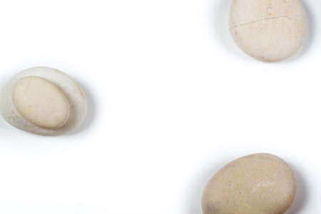 stones on a white backdropの写真素材