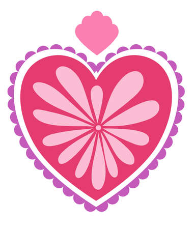 Decorative hearts for valentines day bright love decor for cards posters invitations wedding holiday partyのイラスト素材