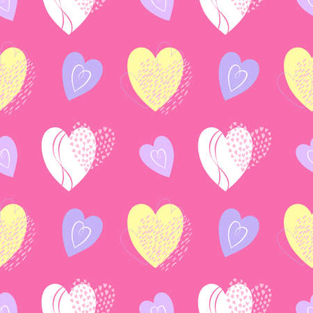 Decorative pattern hearts with wings for valentines day bright love decor for cards posters invitations wedding holiday partyのイラスト素材