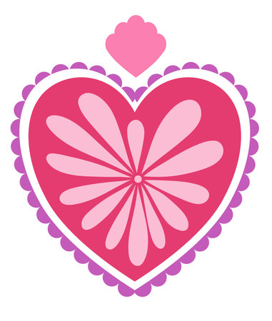 Decorative hearts for valentines day bright love decor for cards posters invitations wedding holiday partyのイラスト素材