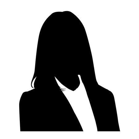 Silhouette vector icon of the upper body of several business woman.のイラスト素材