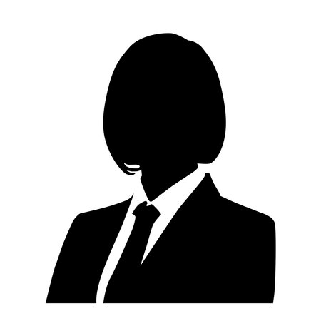 Silhouette vector icon of the upper body of several business woman.のイラスト素材