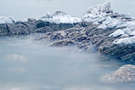 Sea and reef rockの写真素材