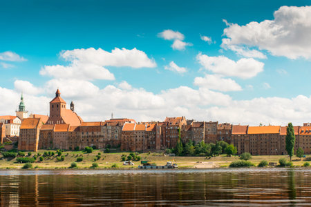 Grudziadz, a line of granaries at Wisla river  Poland