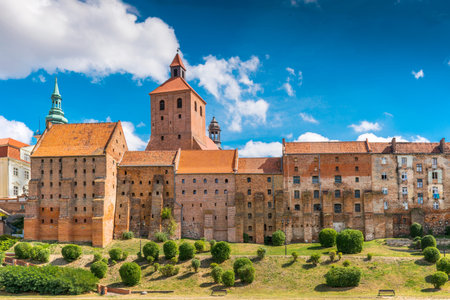View of Grudziadz town,on the Vistula river. Poland