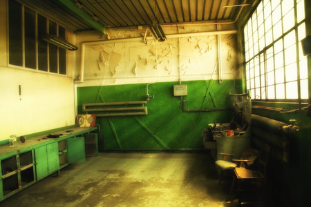 Gdansk, Poland - August 2 2013: Lech Walesa Workshop in Gdansk Shipyard. Place where Lech Walesa worked after 1980.のeditorial素材