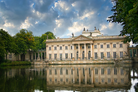 Warsaw, Poland - August 27, 2008: The Royal Palace on the Water in Lazienki Park Royal Baths Park, a major tourist attraction in Warsaw.のeditorial素材