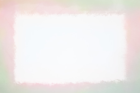 Hand painted latex background.Pink frame on white paper.の写真素材