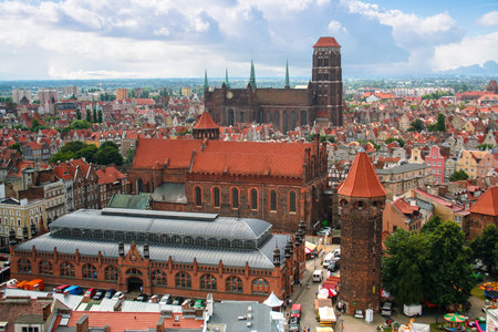 Gdansk, Poland - August 2, 2013: Gdansk Old Town Panorama. Pomerania, Poland, Europe.