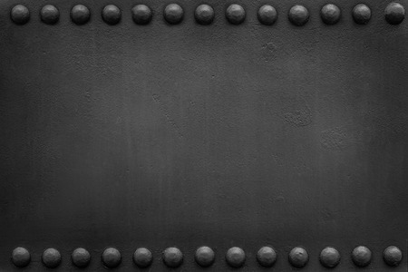 Riveted military or industrial plate. Metal background.の写真素材