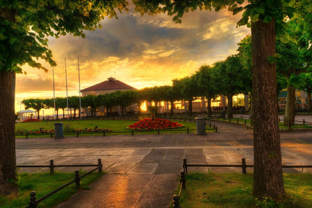 View of the SPA Square and entrance to the Sopot jetty. Pomerania, Poland.の写真素材