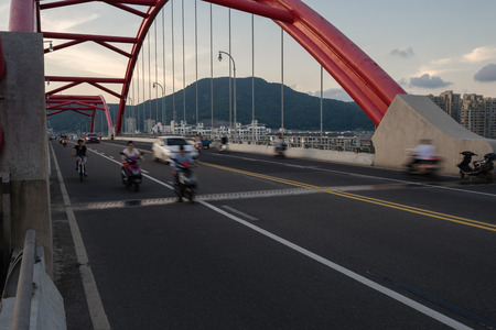 View of road on a bridgeの写真素材