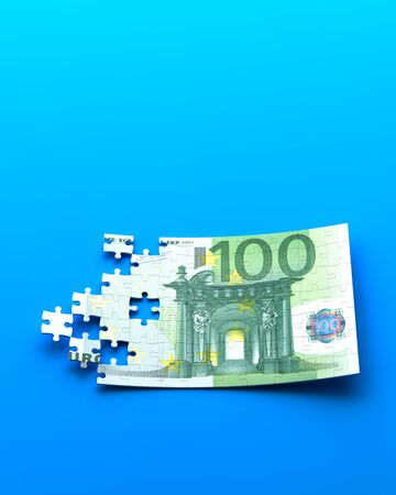 Euro banknote puzzleの写真素材