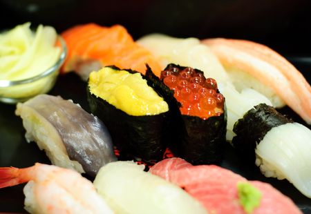 It is famous sushi in Otaru in Japanの写真素材