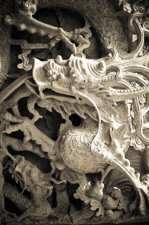 stone carving of dragonの写真素材