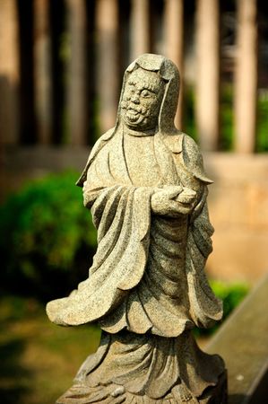 chinese stone statue of buddhaの写真素材
