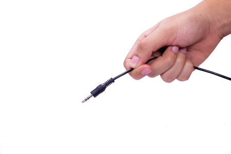 Speaker cable in isolated background.の写真素材