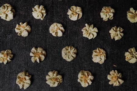 Sago cake pastry cheese on tableの写真素材