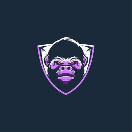 Gorilla Sports Mascot Logo Templateのイラスト素材