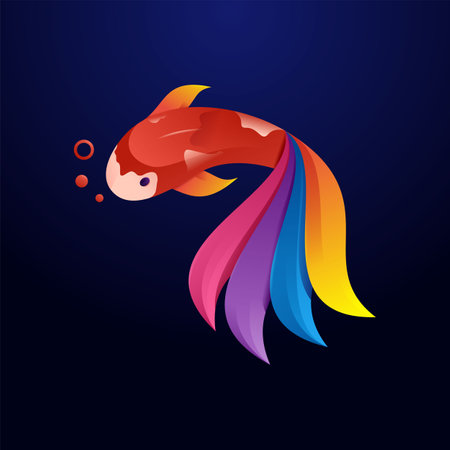 Fish colorful vector illustration template with multicoloredのイラスト素材