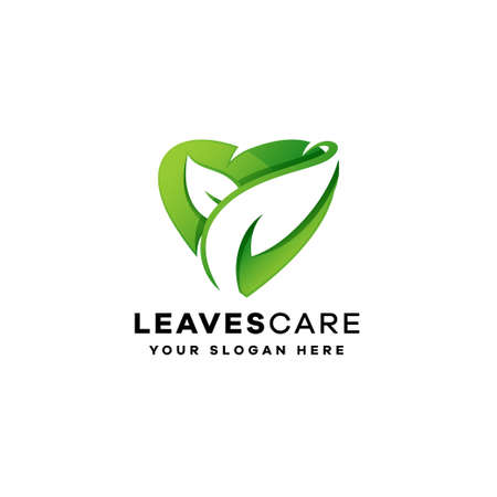 Leaf gradient logo templateのイラスト素材