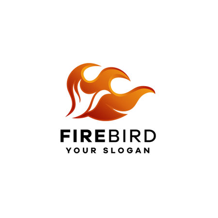 Fire bird gradient logo templateのイラスト素材