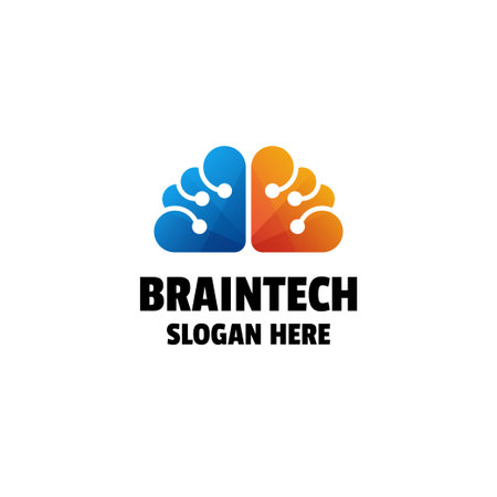 Brain Technology Gradient Colorful Logo Designのイラスト素材