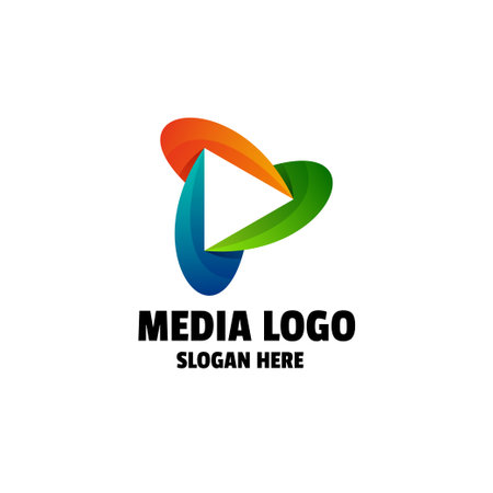 Abstract Media Gradient Colorful Logo Templateのイラスト素材