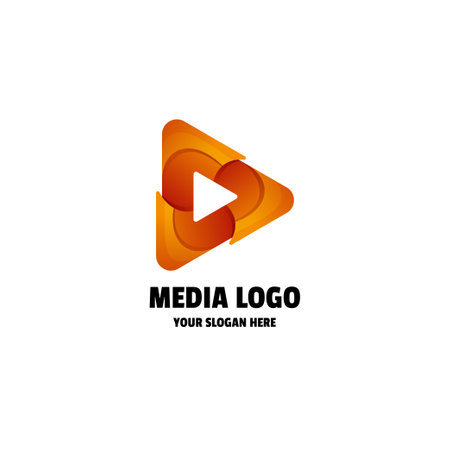 Abstract Media Play Gradient Logo Templateのイラスト素材
